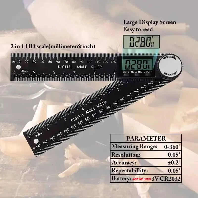 Revolutionize Your Woodworking with the 2-in-1 Digital Angle Finder Tool - Accurate Measurements Made Easy!